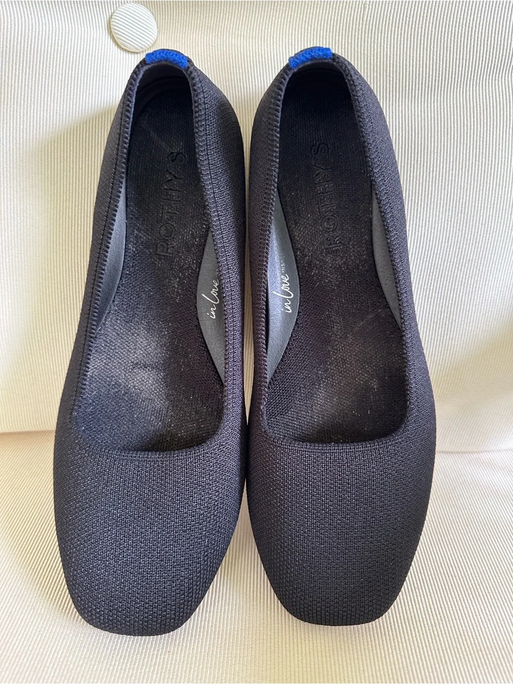 Rothy’s Max Square Flats with supportive “In Love” Insole size 7.5 best fit 7